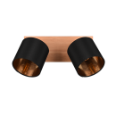 Trio R81332030 přisazené stropní svítidlo Tommy 2x28W | E14 - černá, dřevo