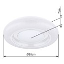 Globo 483111-24 LED stropní svítidlo Rada 1x24W | 1800lm | 3000-6000K - třpytivý efekt, stmívatelné, bílá, opál