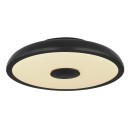 Globo 41366B LED stropní svítidlo s reproduktorem Raffy 1x18W | 820lm | 3000-6500K | RGB | IP44- stmívatelné, Bluetooth, dálkové ovládání, noční režim, paměťová funkce, černá, opál