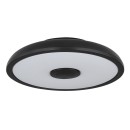 Globo 41366B LED stropní svítidlo s reproduktorem Raffy 1x18W | 820lm | 3000-6500K | RGB | IP44- stmívatelné, Bluetooth, dálkové ovládání, noční režim, paměťová funkce, černá, opál