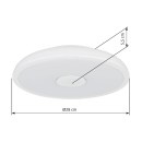 Globo 41366W LED stropní svítidlo s reproduktorem Raffy 1x18W | 1100lm | 3000-6500K | RGB | IP44- stmívatelné, Bluetooth, dálkové ovládání, noční režim, paměťová funkce, bílá, opál