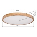 Globo 41745-60 LED stropní svítidlo Rainer 1x60W | 2600lm | 3000-6000K - paměťová funkce, noční režim, stmívatelné, dálkové ovládání, imitace dřeva, bílá