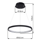 Globo 67192-19B LED závěsné stropní svítidlo Ralph 1x19W | 900lm | 3000K - černá, opál