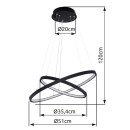Globo 67192-42B LED závěsné stropní svítidlo Ralph 1x42W | 1500lm | 3000K - stmívatelné, paměťová funkce, černá, opál
