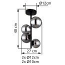 Globo GLB56133-4D přisazené stropní svítidlo RIHA G9