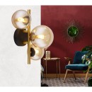 Globo 56135-3W LED přiazené stropní svítidlo Riha 3x3W | G9 | 240lm | 3000K - černá, mosaz, jantarová