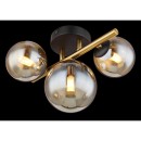 Globo 56135-3W LED přiazené stropní svítidlo Riha 3x3W | G9 | 240lm | 3000K - černá, mosaz, jantarová