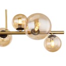 Globo 56135-9D LED přiazené stropní svítidlo Riha 9x3W | G9 | 720lm | 3000K - černá, mosaz, jantarová