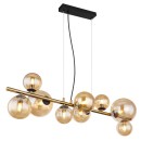 Globo 56135-9H LED závěsné stropní svítidlo Riha 9x3W | G9 | 720lm | 3000K - černá, , mosaz, jantarová