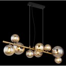 Globo 56135-9H LED závěsné stropní svítidlo Riha 9x3W | G9 | 720lm | 3000K - černá, , mosaz, jantarová