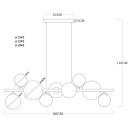 Globo 56135-9H LED závěsné stropní svítidlo Riha 9x3W | G9 | 720lm | 3000K - černá, , mosaz, jantarová