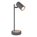 Globo 57910TG stolní svítidlo Robby 1x5W | GU10 - černá, dřevo