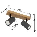 Globo 57911-2G přisazené stropní bodové svítidlo Robby 2x35W | GU10 - černá, dřevo