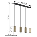Globo 57911-4HM závěsné svítidlo Robby 4x35W | GU10 - černá, mosaz