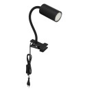 Globo 57911KB stolní svítidlo s klipem Robby 1x25W | GU10 - kabelový spínač, ohebné rameno, černá