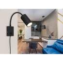 Globo 57911WB nástěnné svítidlo Robby 1x25W | GU10 - vypínač na těle, ohebné rameno, černá