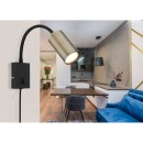 Globo 57911WM nástěnné svítidlo Robby 1x25W | GU10 - vypínač na těle, ohebné rameno, černá, mosaz