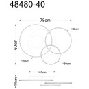 Globo 48480-40 LED přisazené stropní svítidlo SANFORD | 40W integrovaný LED zdroj | 3112lm | 3000K | béžová