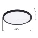 Globo 41562-24B LED stropní svítidlo Sapana 1x18W | 2300lm | 3000K | IP44 - switchdimmer, paměťová funkce, černá, opál