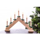 SVÍCEN DŘEVĚNÝ BÍLÝ 7 LED