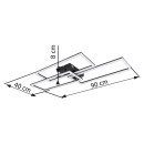 Globo 67247-58 LED přisazené stropní svítidlo Tiny1x58W | 4300lm | 2700-6000K- dálkové ovládání, stmívatelné, paměťová funkce, noční režim, černá, opál