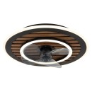 Globo 3668 LED ventilátor s osvětlením TREVINO  | 36W integrovaný LED zdroj | 1800lm | 2700-6000K | dálkové ovládání | stmívač | ventilátor | černá