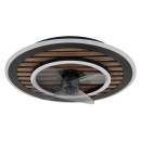Globo 3668 LED ventilátor s osvětlením TREVINO  | 36W integrovaný LED zdroj | 1800lm | 2700-6000K | dálkové ovládání | stmívač | ventilátor | černá