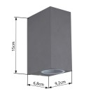 Globo 34164-2 venkovní nástěnné svítidlo Veronika 2x35W | GU10 | IP44 - antracit
