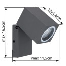 Globo 34164W venkovní nástěnné svítidlo Veronika 1x35W | GU10 | IP44 - nastavitelné, antracit