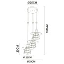 Globo 15086-3BH závěsné stropní svítidlo Viejo 3x60W | E27 - černá, mosaz, zlatá