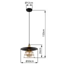 Globo 15086BH1 závěsné stropní svítidlo Viejo 1x60W | E27 - černá, mosaz, zlatá