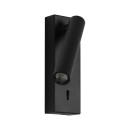 Italux WL-21017-BL LED bodové nástěnné svítidlo Cali | 2.5W integrovaný LED zdroj | 3000K | s vypínačem | černá