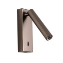 Italux WL-21017-CFF LED bodové nástěnné svítidlo Cali | 2.5W integrovaný LED zdroj | 3000K | s vypínačem | hnědá