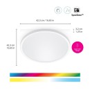 Philips WiZ 8720169072619 LED přisazené stropní svítidlo Wiz SuperSlim | 22W integrovaný LED zdroj | 2600 lm | 2700-6500K