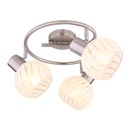 Globo 54025-3 přisazené stropní svítidlo Willy 3x40W | E27 - matný nikl, bílá