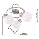 Globo 54025-3 přisazené stropní svítidlo Willy 3x40W | E27 - matný nikl, bílá