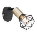 Globo 54802S-1AB nástěnné svítidlo Xara I 1x40W | E14 - černá, mosaz