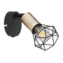 Globo 54802S-1AB nástěnné svítidlo Xara I 1x40W | E14 - černá, mosaz