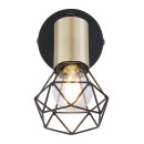 Globo 54802S-1AB nástěnné svítidlo Xara I 1x40W | E14 - černá, mosaz