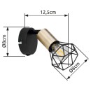 Globo 54802S-1AB nástěnné svítidlo Xara I 1x40W | E14 - černá, mosaz