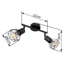 Globo 54802S-2 přisazené stropní svítidlo Xara 2x40W | E14 - černá