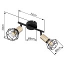 Globo 54802S-2AB přisazené stropní svítidlo Xara I 2x40W | E14 - černá, mosaz