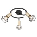 Globo 54802S-3AB přisazené stropní svítidlo Xara I 3x40W | E14 - černá, mosaz