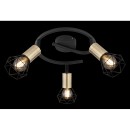 Globo 54802S-3AB přisazené stropní svítidlo Xara I 3x40W | E14 - černá, mosaz