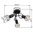 Globo 54802S-3D přisazené stropní svítidlo Xara 3x40W | E14 - černá