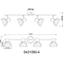Globo ZACHERY 54315M-4 bodové stropní svítidlo E14