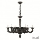 závěsné svítidlo Ideal lux Rezzonico Nero 6x40W E14  - luxusní černé sklo