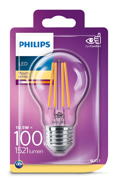 Philips 8718699649005 LED žárovka 1x11W | E27 | 2700K - EYECOMFORT Philips klasik žárovka LED , 11W, E27, teplá bílá