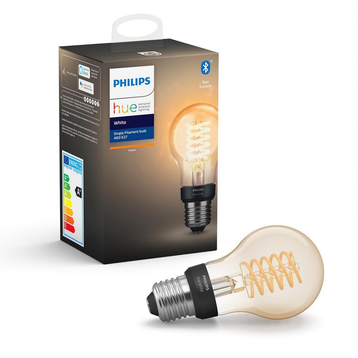 Philips Hue 8718699688820 LED žárovka Filament 1x7W | E27 | 550lm | 2100K - Bluetooth, White Philips Žárovka LED Hue Bluetooth Filament, 7W, E27, White