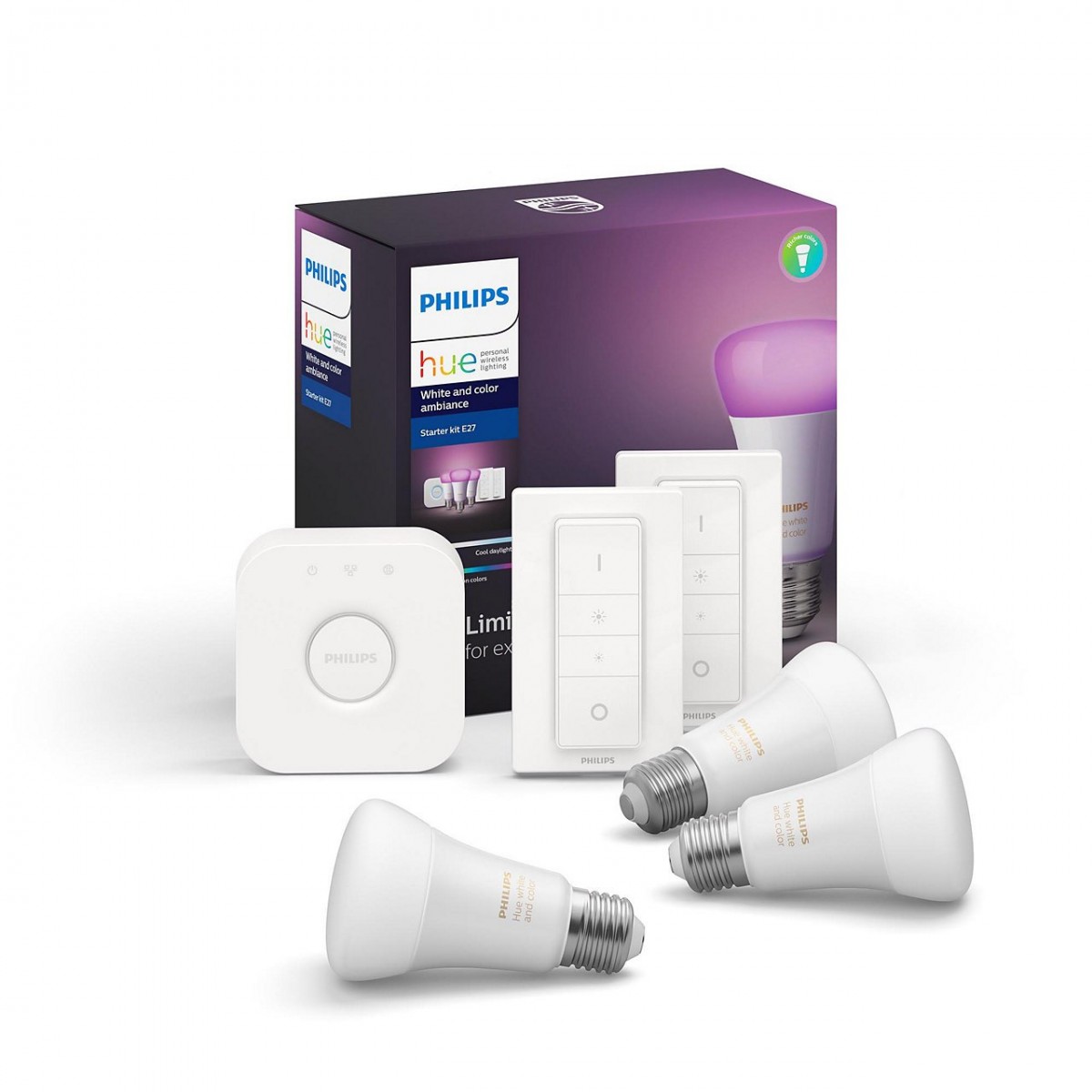 Philips Hue 8718699696917 Starter kit 3x LED žárovka + 2x ovladač
